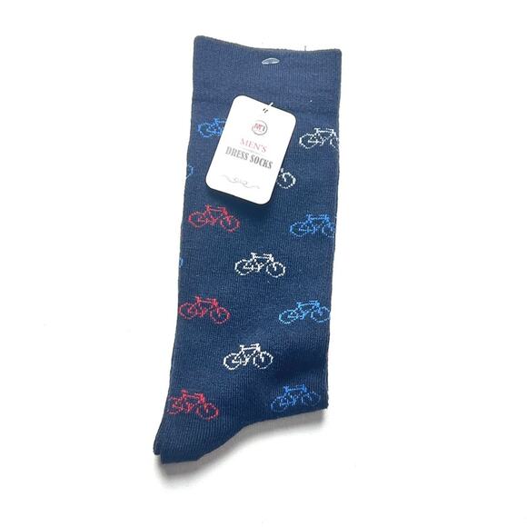 Bicycle Print  Logo Design Multi-color Style Crew Socks NWT - Picture 5 of 8